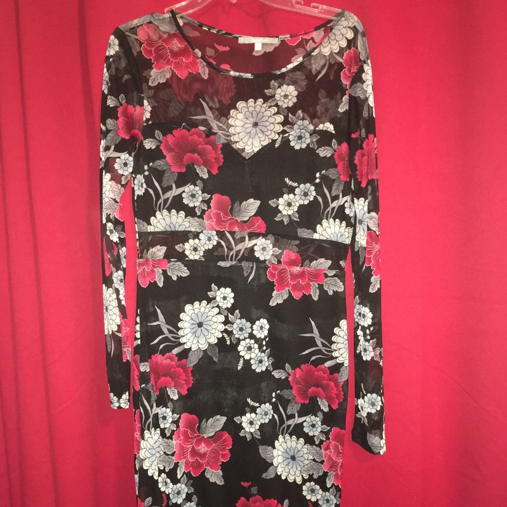Floral mesh dress
